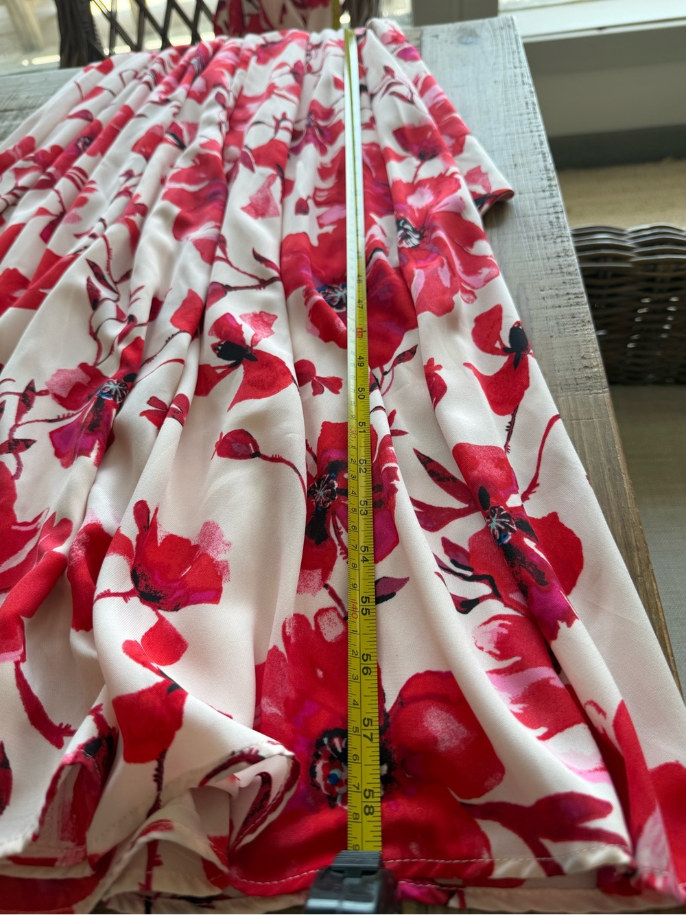 Chetta B Pale Pink Maxi Dress with Red-rose Floral Print - Picture 4 of 4